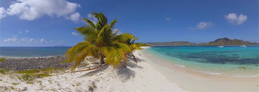 加勒比海的天堂 在热带海滩放松
