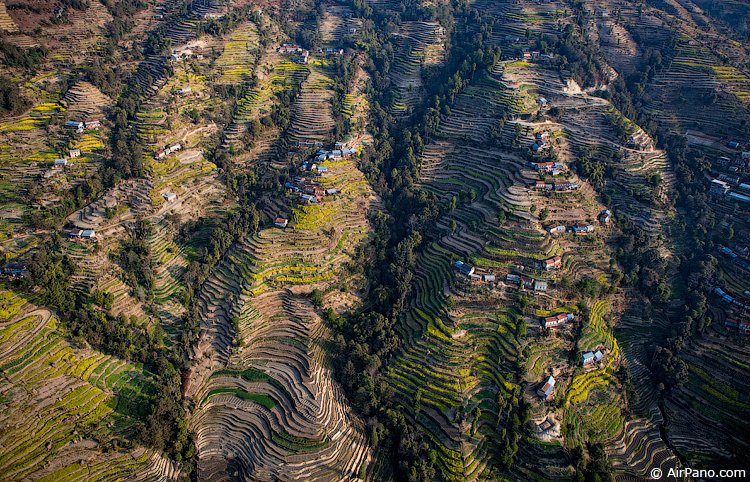 Terraces about kilometer high