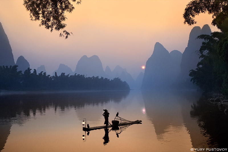 Bamboo raft on the Li River