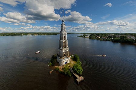 Kalyazin, Bell tower, Volga river